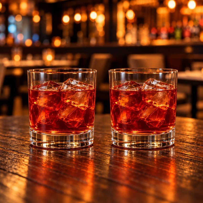 Manhattan — dos vasos iguales, 2 por 1